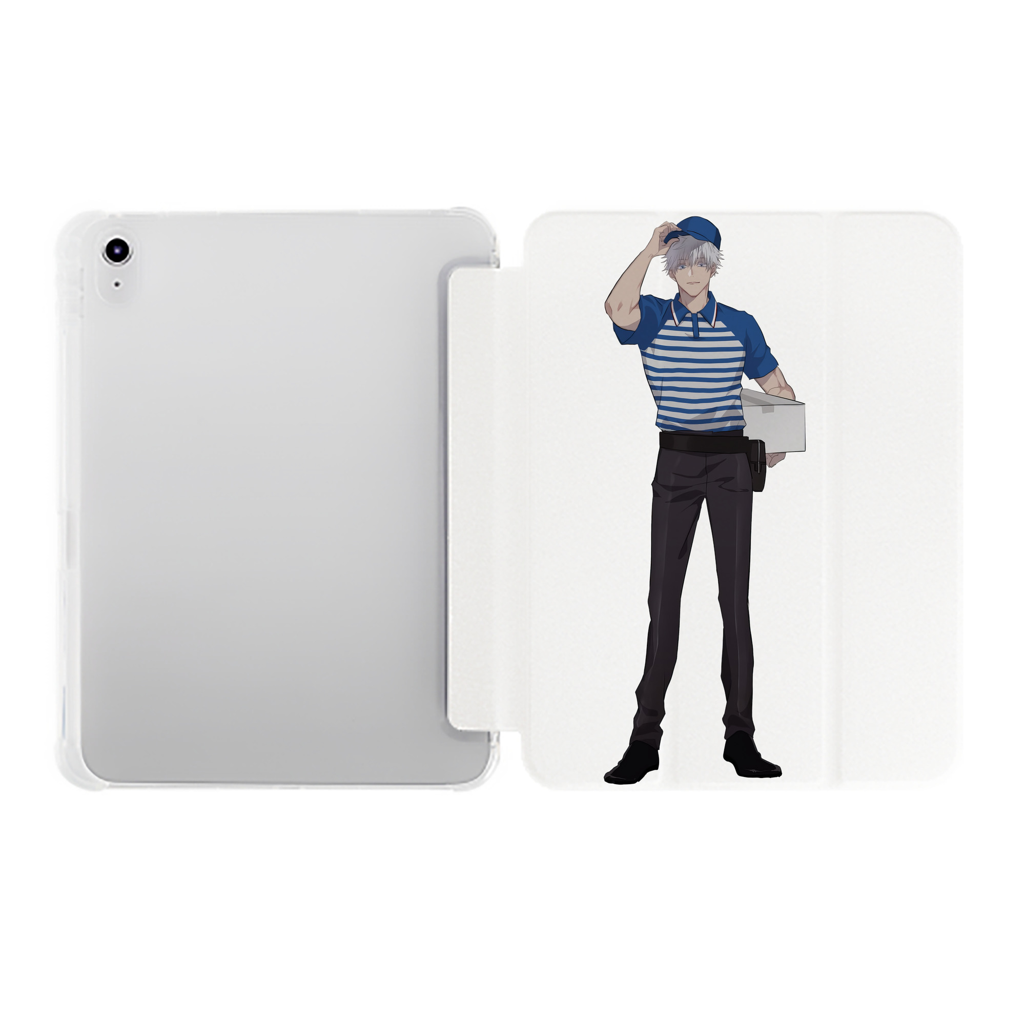 （画像用） 呪術廻戦 Jujutsu Kaisen IPad ケース ペン収納付き 三つ折りスタンド PUレザー×シリコン 対応機種9.5/10.5/10.9インチ